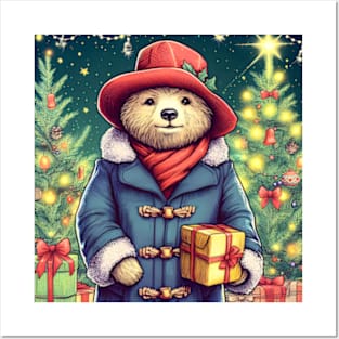 Charm and Cheer: Festive Paddington Bear Christmas Art Prints for a Whimsical Holiday Celebration! Posters and Art